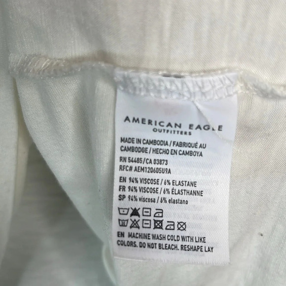 AMERICAN EAGLE White Soft & Sexy Slub Henley Shirt  Snap Long Sleeves L - Picture 8 of 10